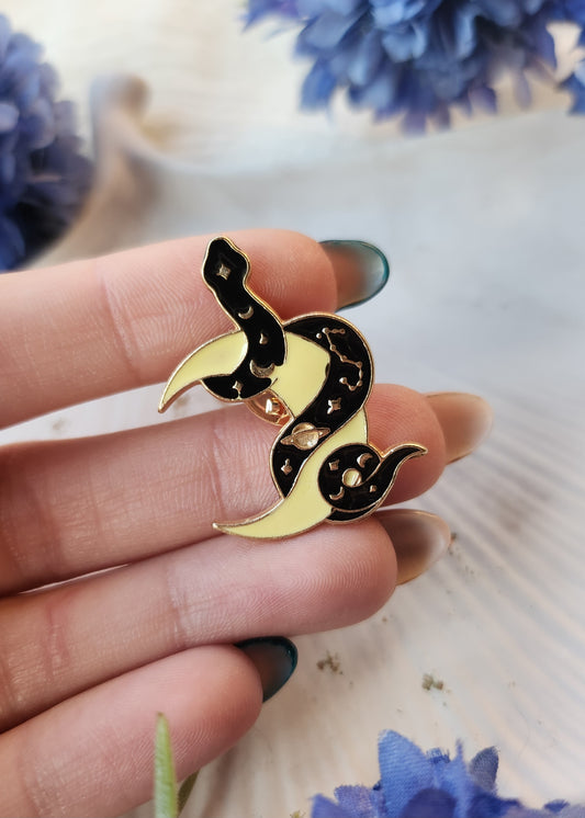 Spilla serpente luna